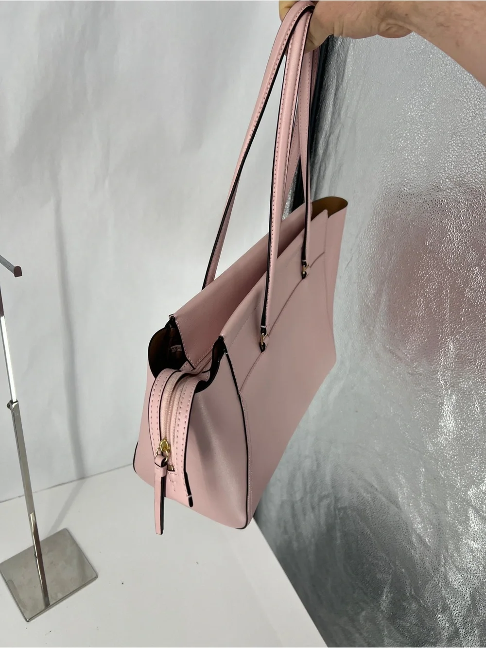 Tory Burch Parker Pink Leather Tote Bag